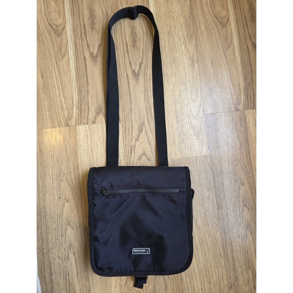 Eddie Bauer Crossbody Purse Nylon Black  Messenger Bag Style Lightweight Travel